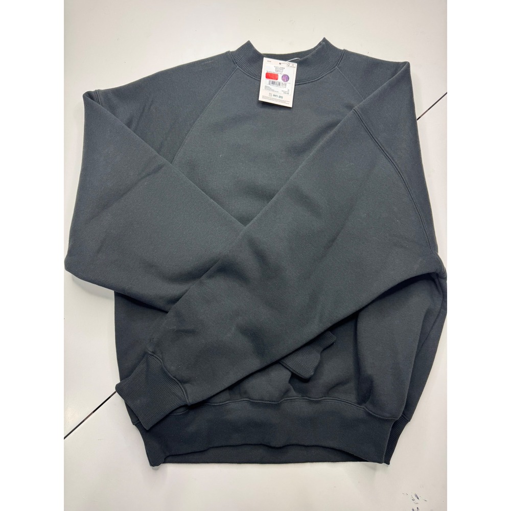 DSG Womens Classic Fleece Mockneck Sweatshirt Pure Black XS NWT